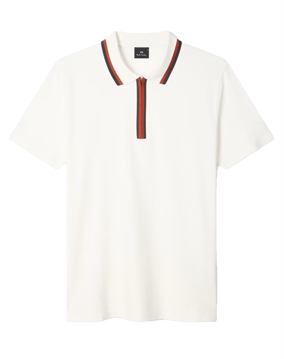Paul Smith - Contrast Tipping Zip Polo - White